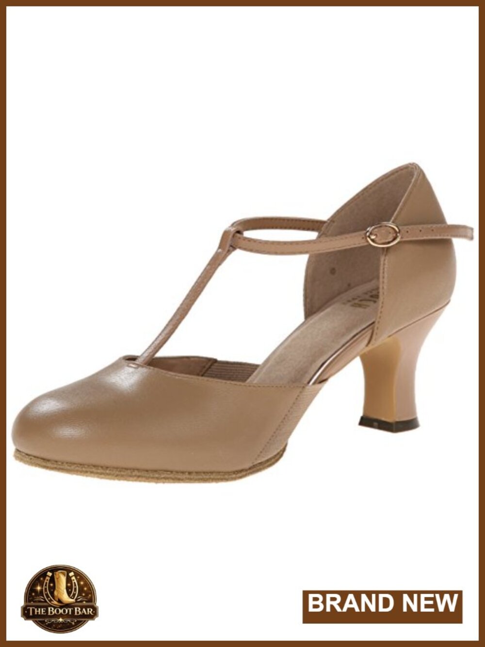 Women's Leather T-Strap Character Dance Shoes with 2.5" Heel